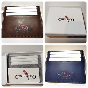 Cockatoo Leather Card Holder RFID Brown  - NIB